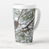 Snowy Pine Cone II冬の自然撮影 カフェラテマグ (右アングル)