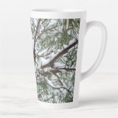 Snowy Pine Cone II冬の自然撮影 カフェラテマグ (右)