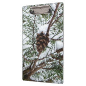 Snowy Pine Cone II冬の自然撮影 クリップボード (左)