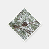 Snowy Pine Cone II冬の自然撮影 スタンダードカクテルナプキン (角)