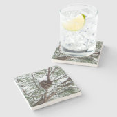 Snowy Pine Cone II冬の自然撮影 ストーンコースター (横)