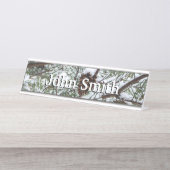 Snowy Pine Cone II冬の自然撮影 デスクネームプレート (正面)