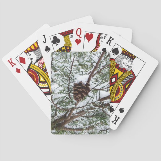 Snowy Pine Cone II冬の自然撮影 トランプ (裏面)