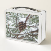 Snowy Pine Cone II冬の自然撮影 メタルランチボックス (裏面)