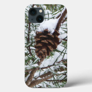 Snowy Pine Cone II冬の自然撮影 iPhone 13ケース