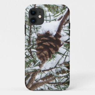 Snowy Pine Cone II冬の自然撮影 iPhone 11 ケース