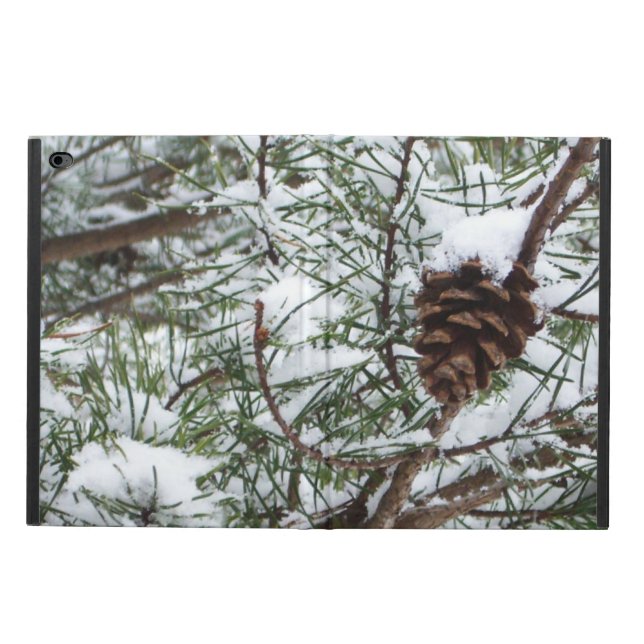 Snowy Pine Cone II冬の自然撮影 Powis iPad Air 2 ケース (外側)