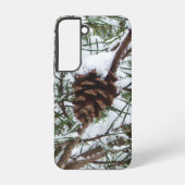 Snowy Pine Cone II冬の自然撮影 Samsung Galaxyケース (裏面)