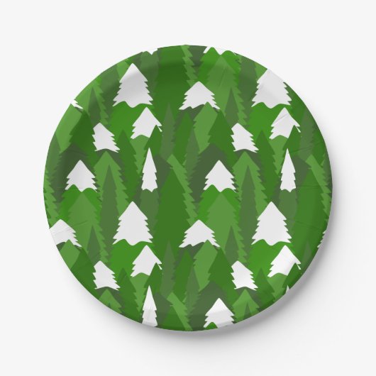 Snowy Pine Forest ペーパープレート (正面)