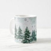 Snowy Pine Tree Winter Scene | Christmas Gift コーヒーマグカップ (正面左)