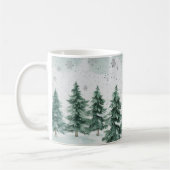 Snowy Pine Tree Winter Scene | Christmas Gift コーヒーマグカップ (左)
