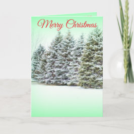 Snowy Pines Merry Christmas Holiday Greeting シーズンカード