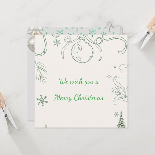 Snowy Pines & Peace カード (正面/裏面インサイチュ)