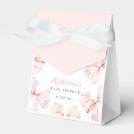Snowy Pink Bow Baby Shower フェイバーボックス