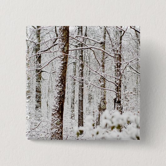 Snowy Poconoの森林 缶バッジ (正面)