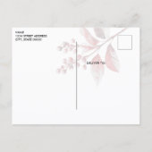 Snowy Red Leaves Christmas Holiday ポストカード (裏面)