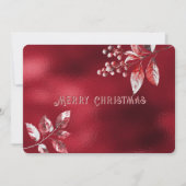 Snowy Red Leaves Christmas Holiday Card シーズンカード (正面)