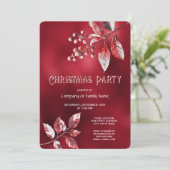 Snowy Red Leaves Christmas Holiday Party 招待状 (スタンド正面)