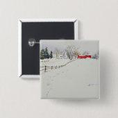 Snowy scenery watercolor 缶バッジ (正面&裏面)
