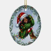 Snowy Smiles and a Santa Hat of Wishes セラミックオーナメント (右)