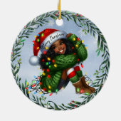 Snowy Smiles and a Santa Hat of Wishes セラミックオーナメント (裏面)