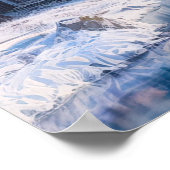 Snowy Stone Bridge, Serene Winter Landscape ポスター (角)