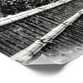 Snowy Temple Path at Night – Japanese Zen Wall Art ポスター (角)