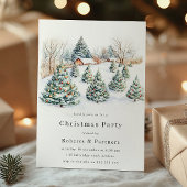 Snowy Trees Office Corporate Christmas Party 招待状