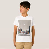 Snowy village, at Christmas - KId's Tshirt Tシャツ (正面フル)
