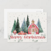 Snowy Village Christmas Postcard シーズンポストカード (正面/裏面)
