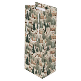 Snowy Village Cream ワインギフトバッグ