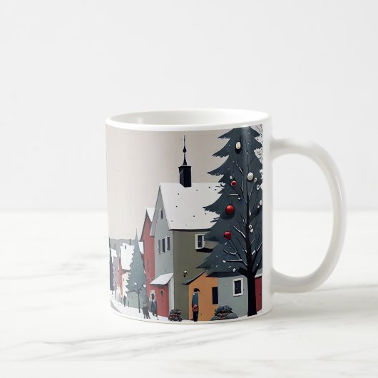 Snowy village,decorated for Christmas - Coffee Mug コーヒーマグカップ (右)