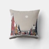 Snowy village,decorated for Christmas - Sticker クッション (裏面)