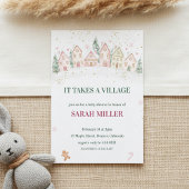 Snowy Village Winter Baby Shower 招待状