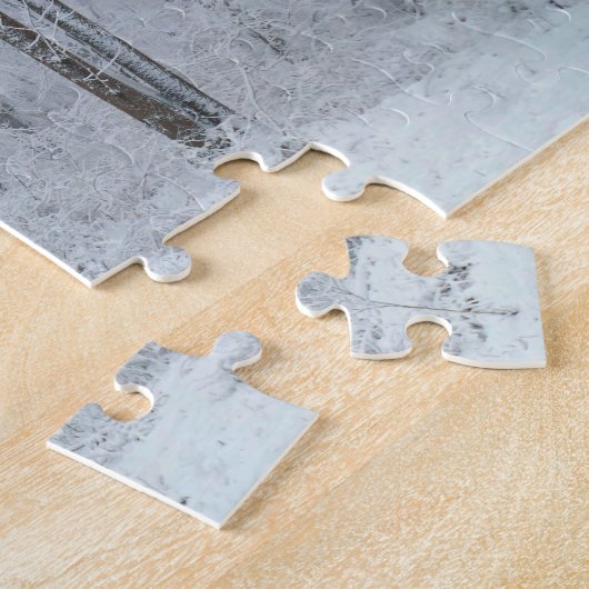 Snowy White Poplar Forest ジグソーパズル (側面)