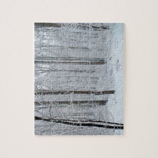 Snowy White Poplar Forest ジグソーパズル (縦)