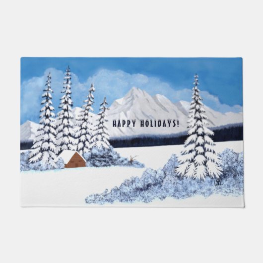 Snowy Winter ドアマット (正面)