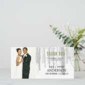 Snowy Winter 霜の降りた Woodsの結婚写真 サンキューカード (スタンド正面)