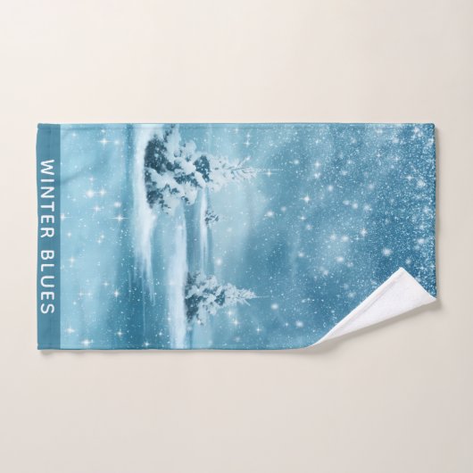 SNOWY WINTER BLUES ハンドタオル (ハンドタオル)