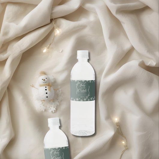 Snowy Winter Coquette Green it's Cold ペットボトルラベル