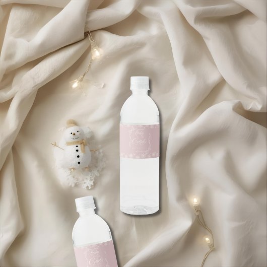 Snowy Winter Coquette pink it's Cold ペットボトルラベル