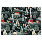 Snowy Winter Farmhouse  ラージペーパーバッグ (裏面)