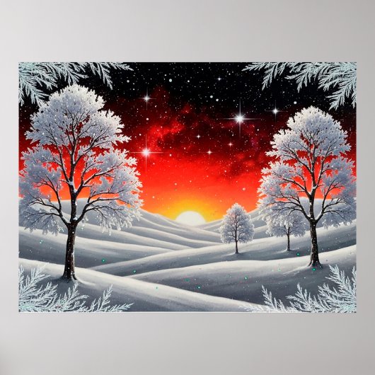 Snowy Winter Forest for Cozy Home Decor & Gift ❄️ ポスター (正面)