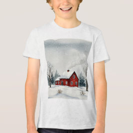 Snowy winter landscape トライブレンドTシャツ