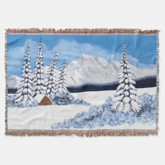 Snowy Winter Medium スローブランケット (正面)