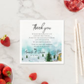 Snowy Winter Morning 結婚's Thank you Message スタンダードカクテルナプキン (インサイチュ)
