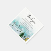 Snowy Winter Morning 結婚's Thank you Message スタンダードカクテルナプキン (角)