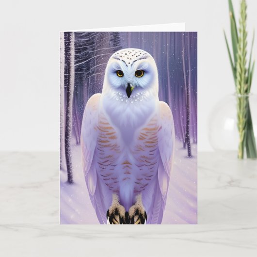 Snowy Winter Owl christmas card シーズンカード (正面)