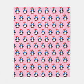 Snowy Winter Penguin  フリースブランケット (正面)