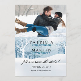 Snowy Winter Save the Date写真 – アイスブルー セーブザデート